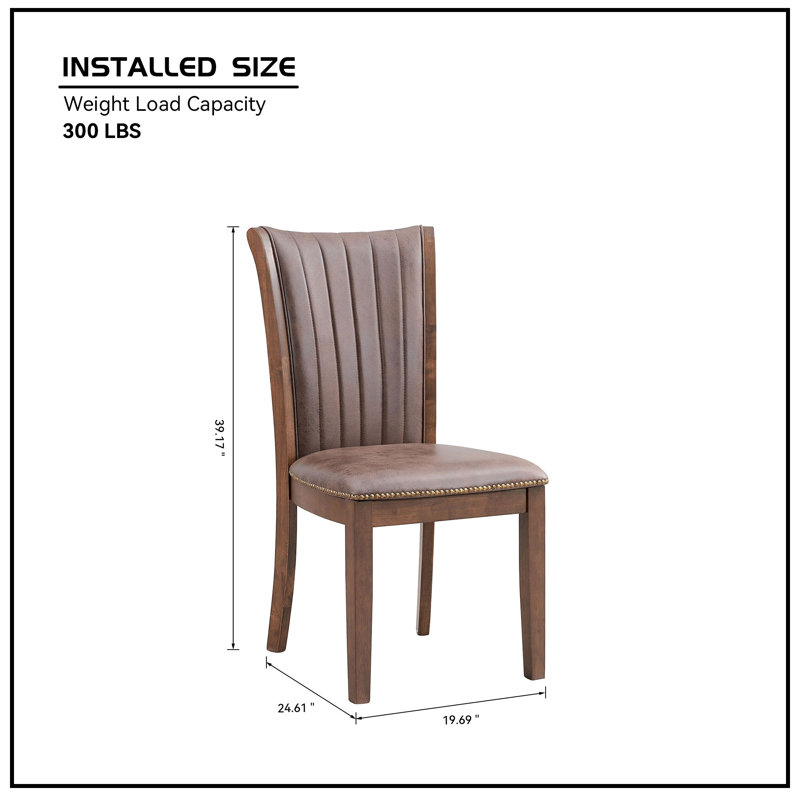 Ensemble de chaises de salle à manger 2 pièces, structure en bois d'hévéa massif, design moderne Mid-Century, revêtement en mousse et tissu, assemblage facile