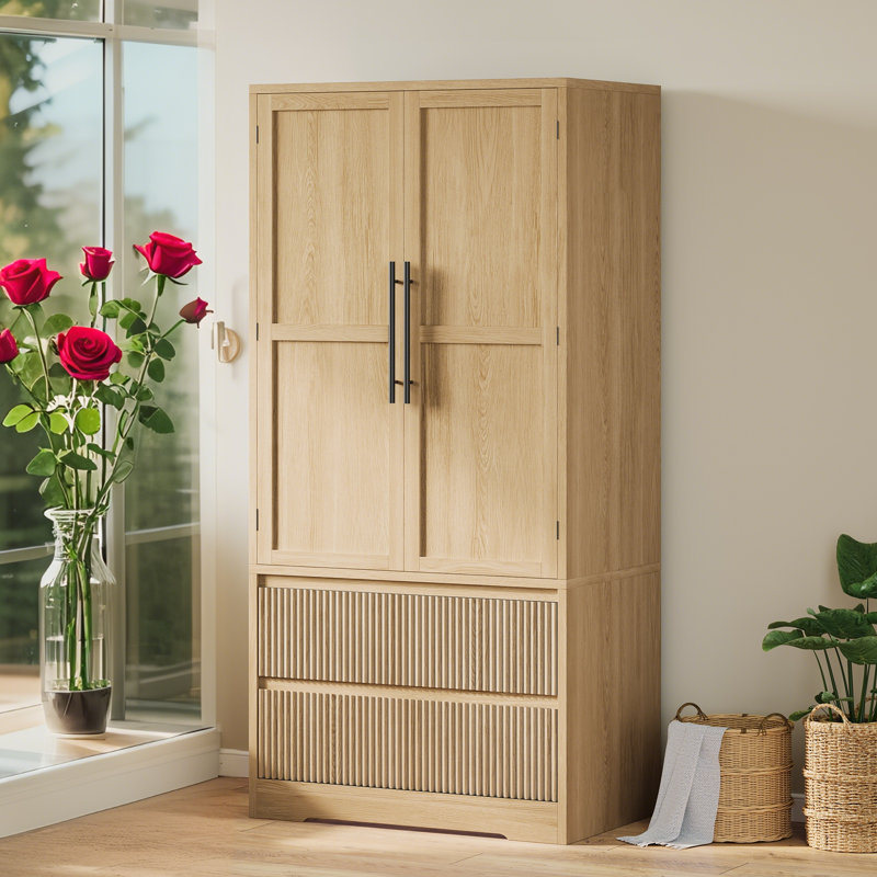 Armoire autoportante de 66 po de hauteur avec tringle et tablettes suspendues