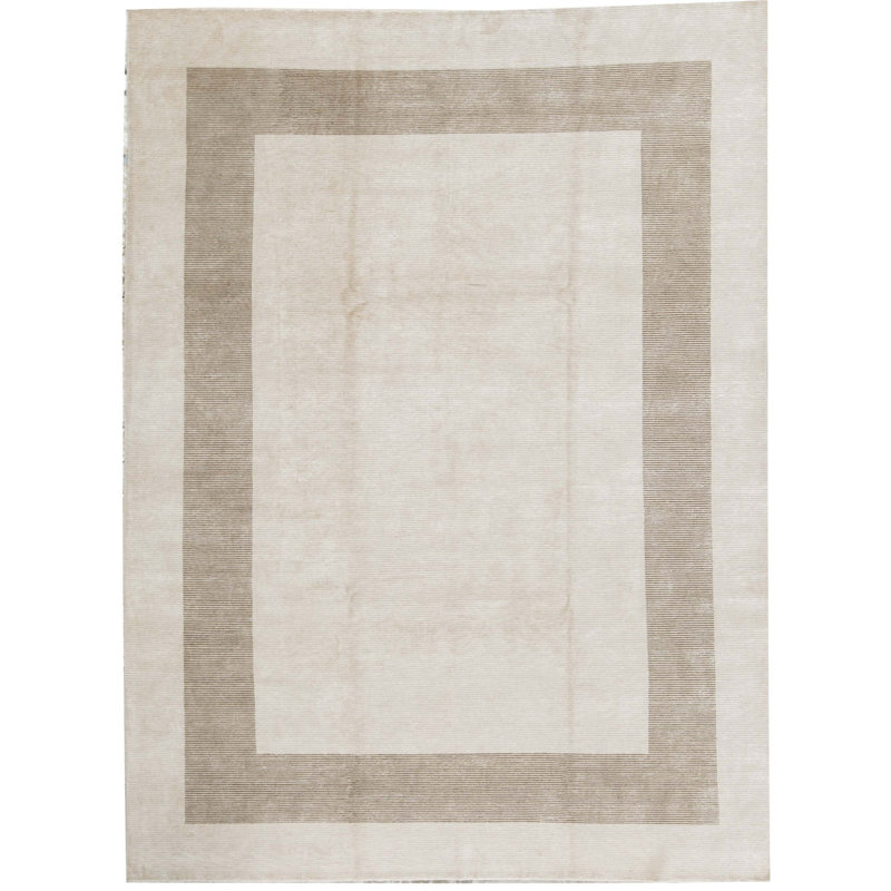 Tapis beige noué à la main de haute qualité