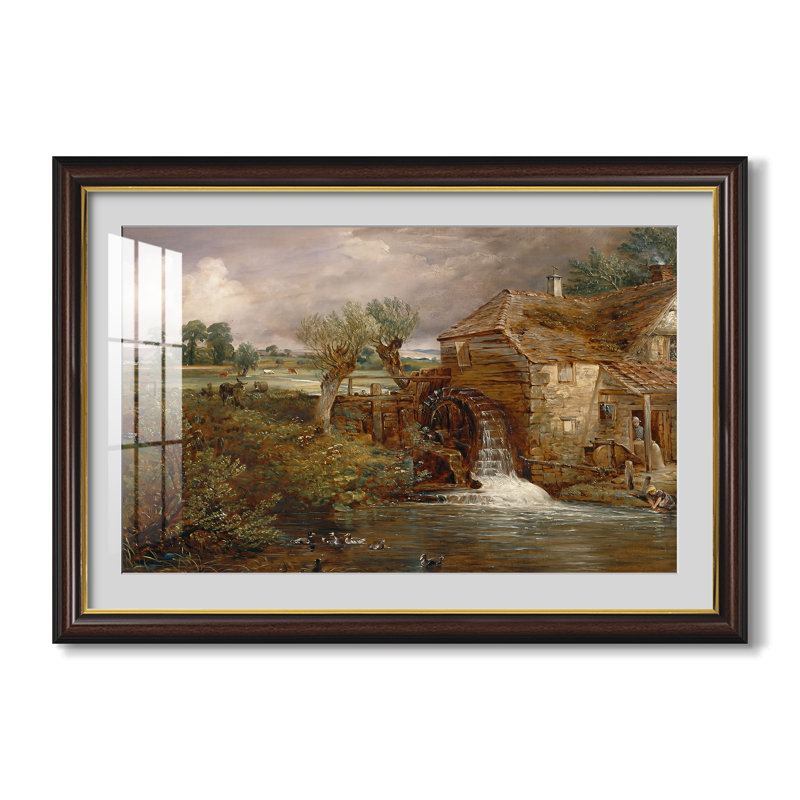 Moulin de Parham, Gillingham, 1826 - John Constable - Estampe encadrée sur mesure, 24x34 INNER SIZE, Framed Print with Mat