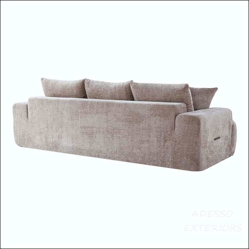 Canapé modulaire incurvé 100 po à devant courbé - Compressé, sans assemblage, Boucle Camel
