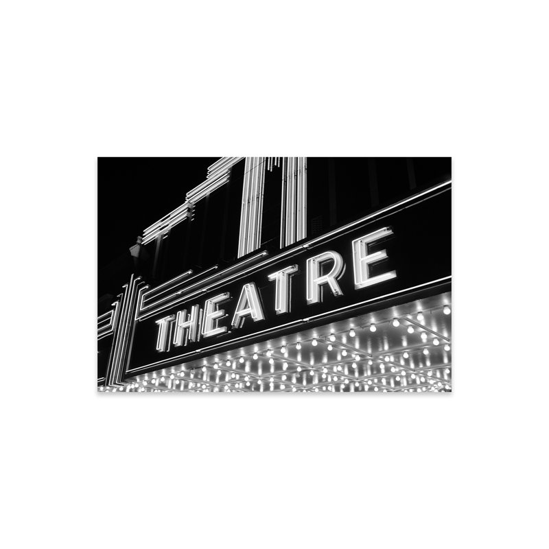 1930s-1940s Theatre Marquee Theatre in Neon Lights, impression sur verre acrylique