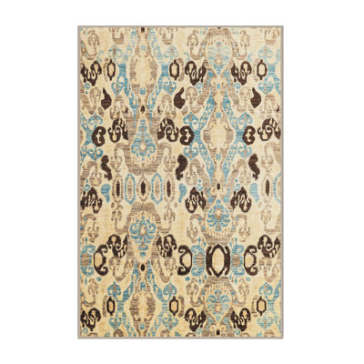 Tapis abstrait beige / bleu