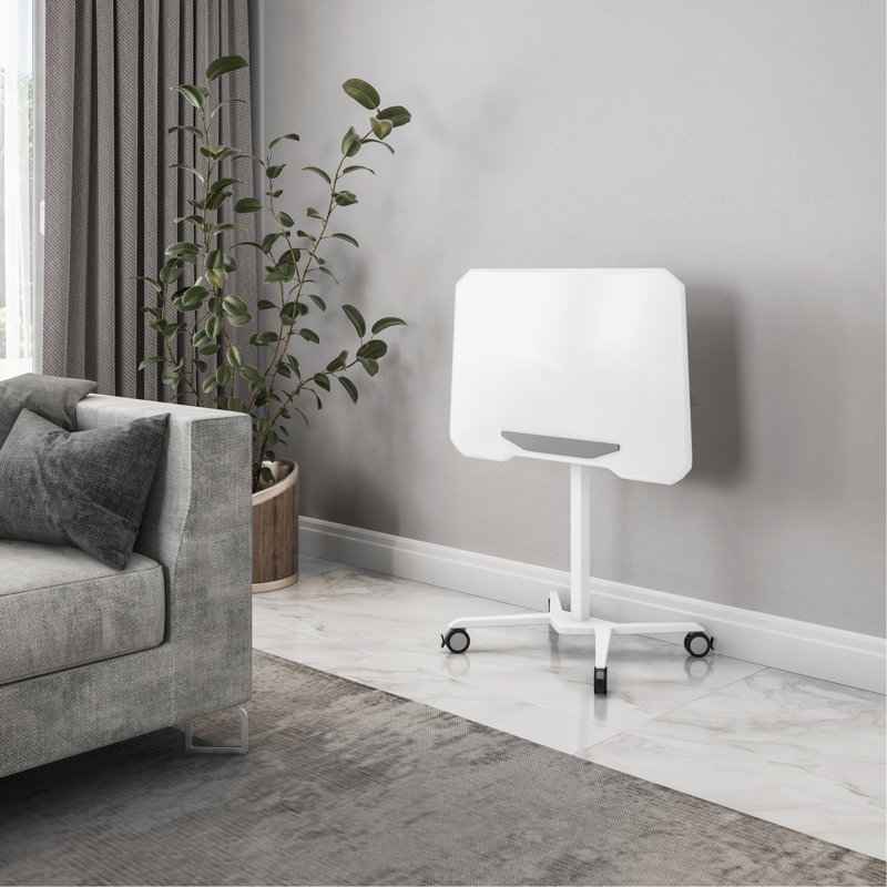 Sit To Stand Mobile Laptop Computer Stand With Height Adjustable And Tiltable Tabletop