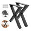 Pieds de table, pieds de meuble en acier de H 29,5 po x l 31,1 po, conception modulaire, assemblage facile, charge maximale de 2204 lb, pour bureau à domicile, tables basses de bar, établi, cadre en X, noir-130530612