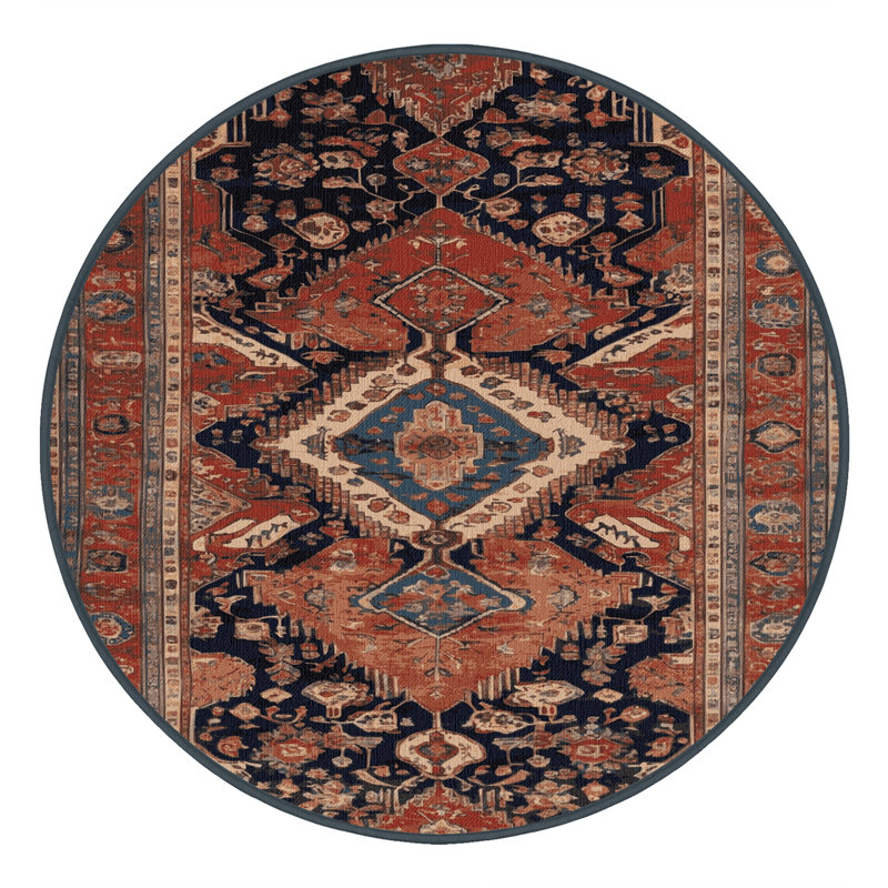 Tapis brun lavable à la machine, Rond 4 pi