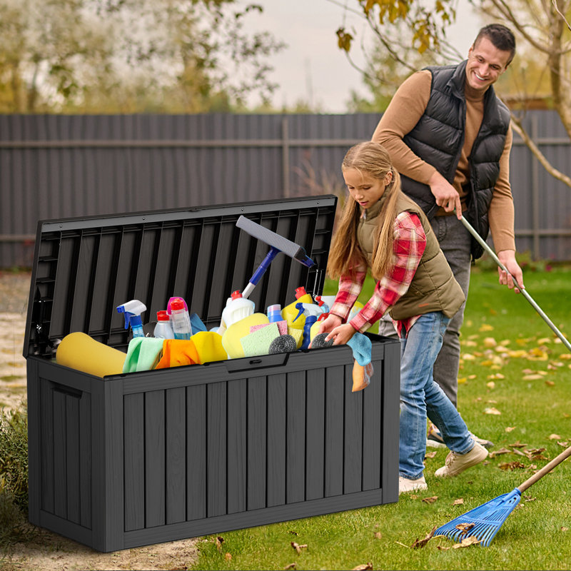 Olilawn Durable Resin Outdoor Storage and Organization Deck Box For Patio Furniture and Supplies(30Gallon、50Gallon、80Gallon、180Gallon、230Gallon）