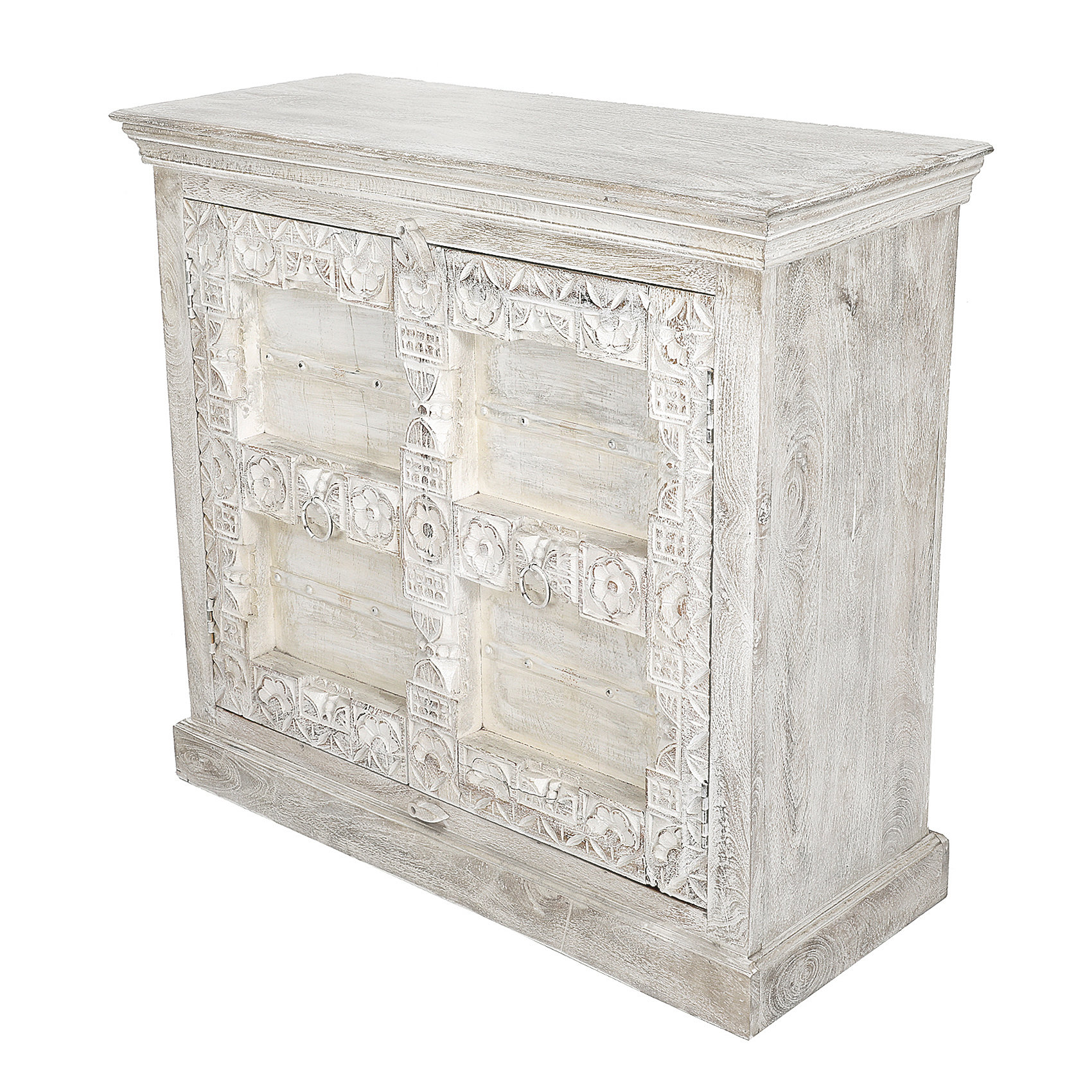 ASHLUXE White Solid Wood 2 Door Antique Cabinet | Perigold