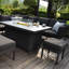 Padowski Outdoor Fabric Rectangular Corner Dining Set - with Fire Pit Table - Charcoal