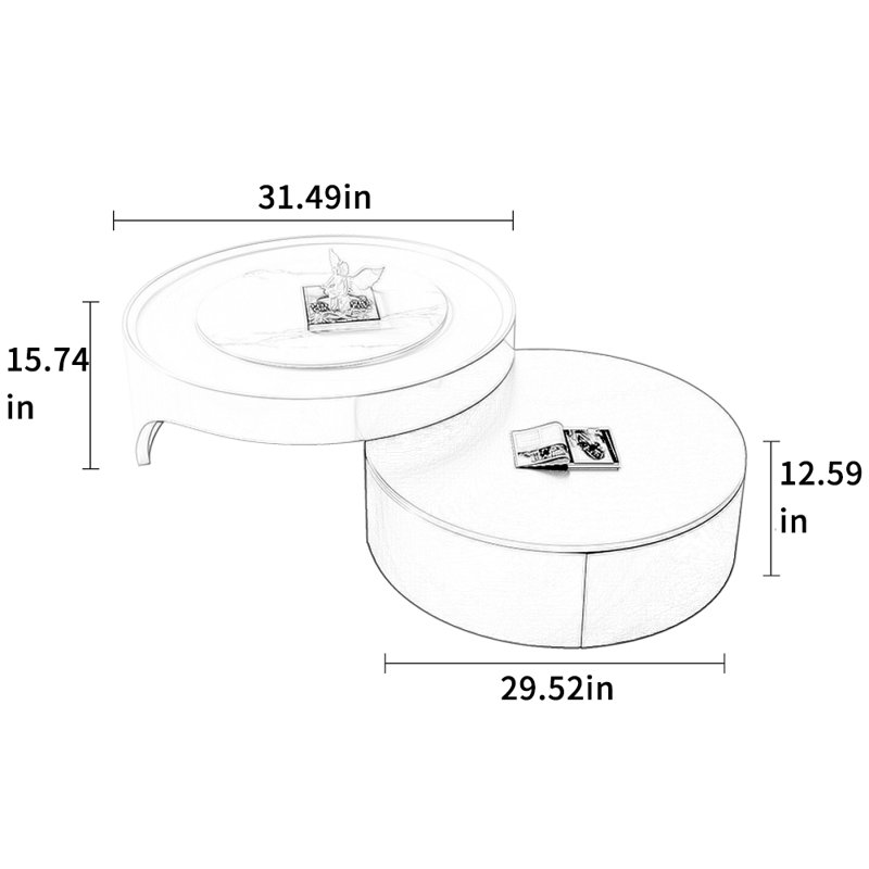 Ensemble de tables basses rondes Modern, H 12,59 po x L 29,52 po x l 29,52 po
