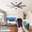 Ventilateur de plafond 62 po à DEL intégré en nickel brossé avec télécommande-136805444-136805445