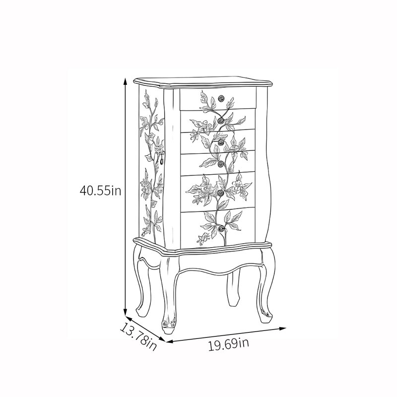 Élégante armoire décorative avec rangement pour bijoux
