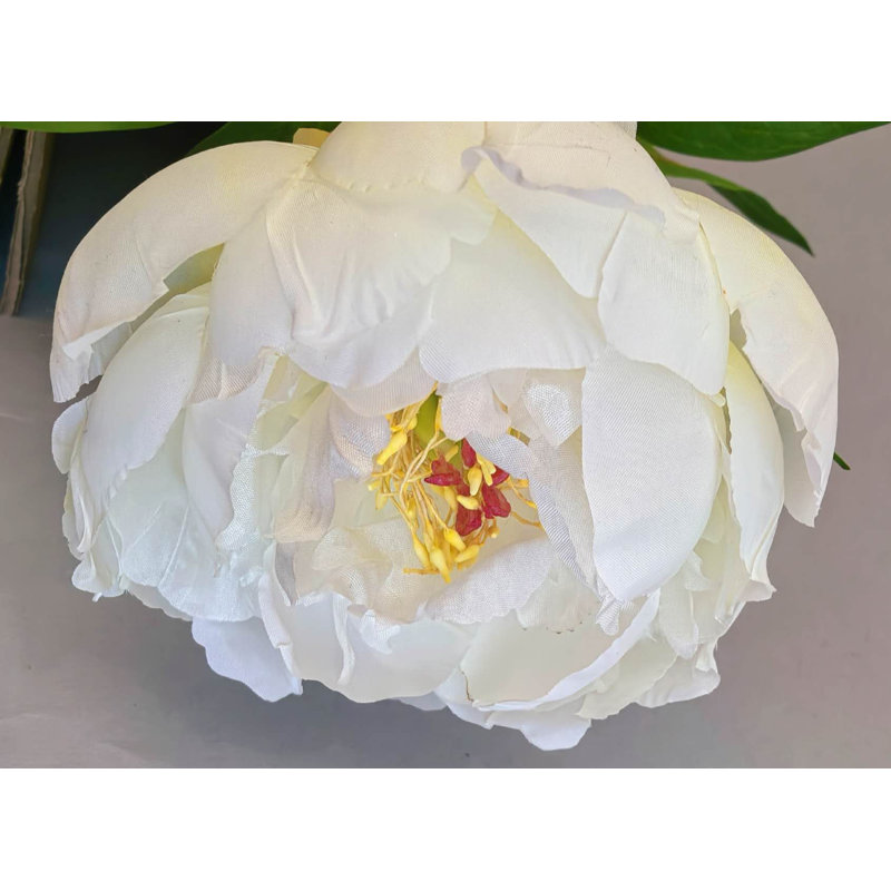 TIGE DE PIVOINE EN SOIE 22'', White