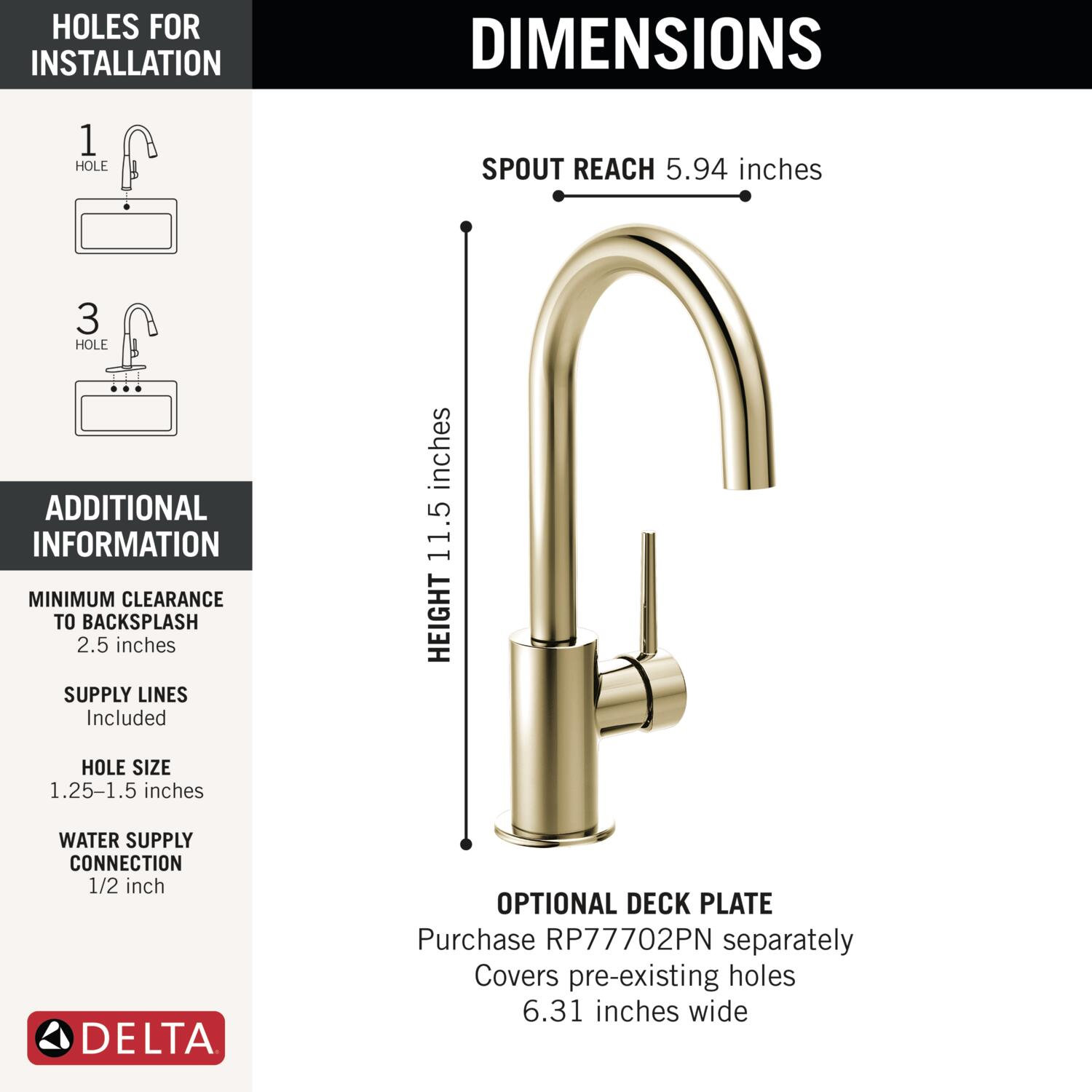 Trinsic Swivel Bar Faucet, Polished Nickel