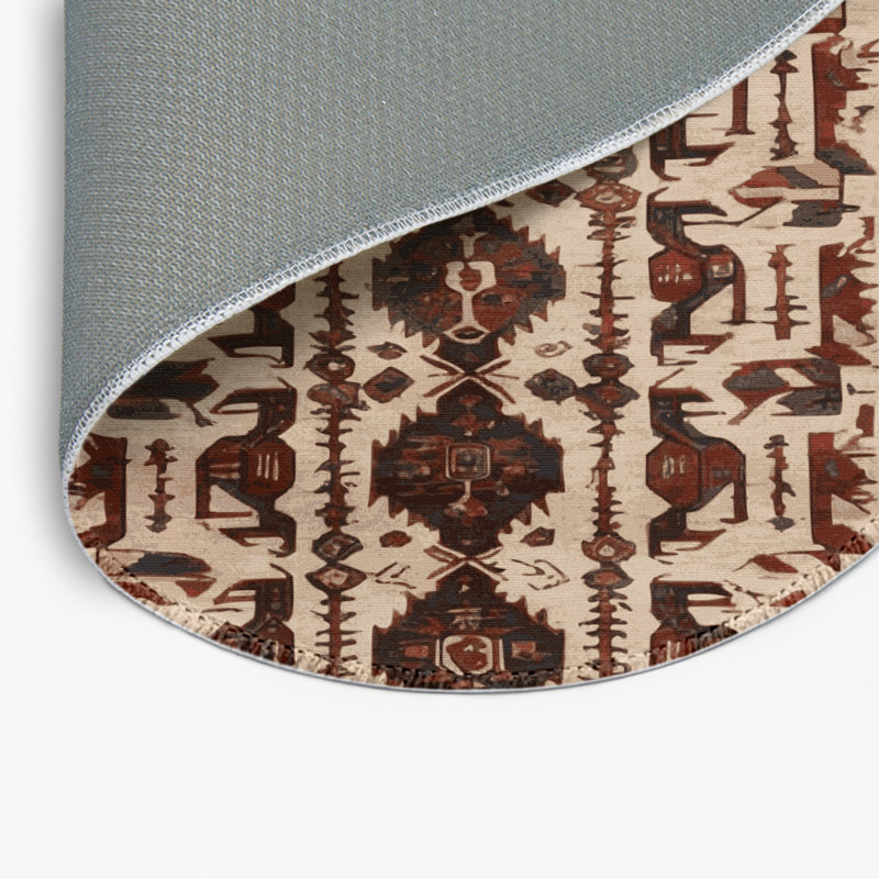 Tapis d'intérieur et d'extérieur brun Persian, Rond 5 pi