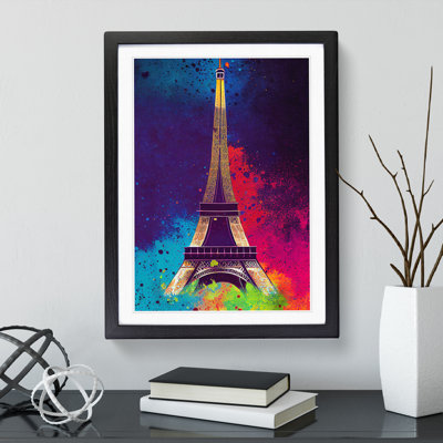 Eiffel Tower Paint Splash No.5 - Single Picture Frame Print