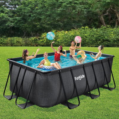 Funsicle: Oasis Designer Lap Pool - Above Ground Pool Set, Durable 3-Ply, Powerful Filtration System, SureStep Ladder, For 6-7 People