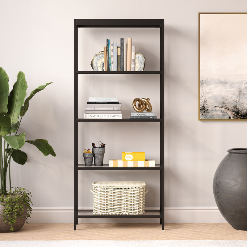 Alexis 177.8cm H x 76.2cm W Steel Standard Bookcase, Black