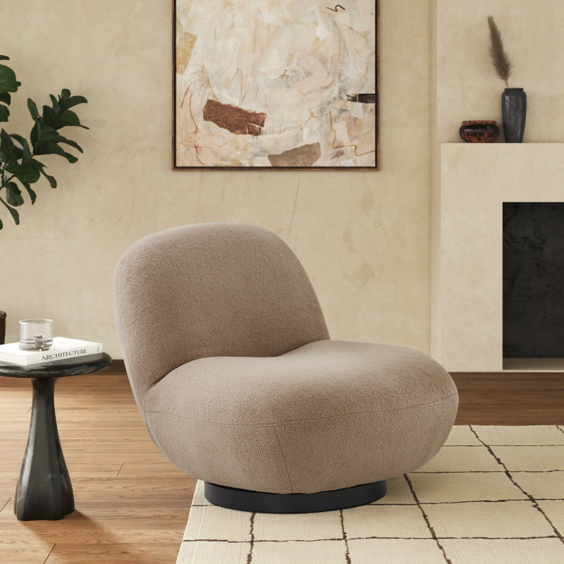 Fauteuil de chambre Portsmouth, Fausse peau de mouton brune