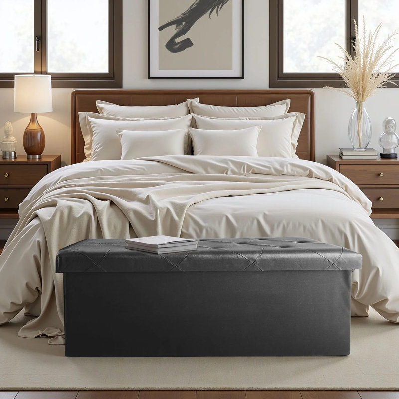 Banc de rangement pliant avec repose-pieds, repose-pieds avec rangement, repose-pieds pour le salon, la chambre à coucher et le vestibule