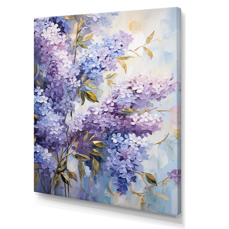 Lilas mauve et mauve en fleurs - art mural lilas, H 40 po x l 30 po x P 1,5 po, Toile tendue