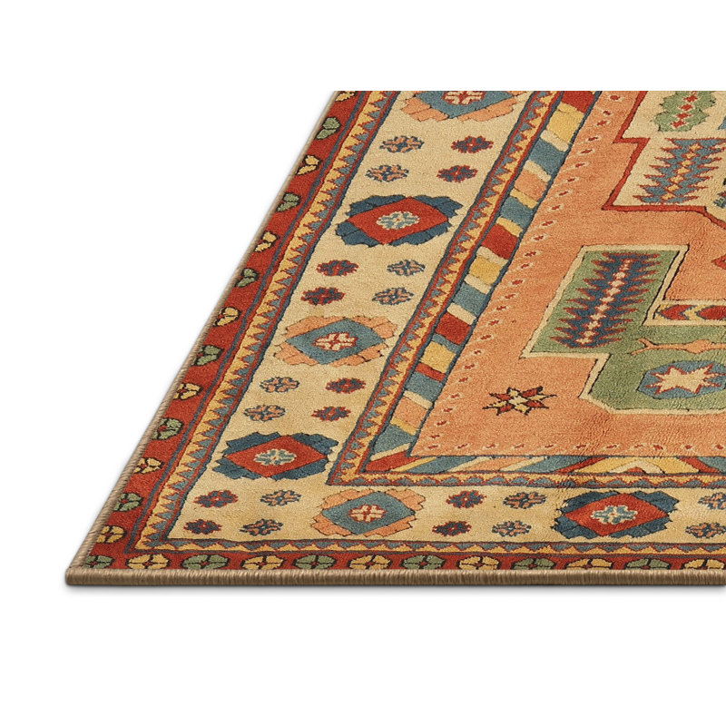 Tapis de surface brun/lin traditionnel Sabara, Rectangle 3 pi x 5 pi