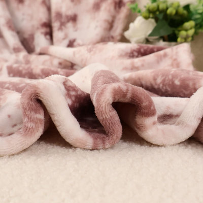 Blush Pink Tie-Dye Flannel Throw Blanket, Soft Plush Cozy Fleece Blanket for Sofa, Couch, Bed, All-Season Boho Decorative Blanket,Throw 43x59INCH.