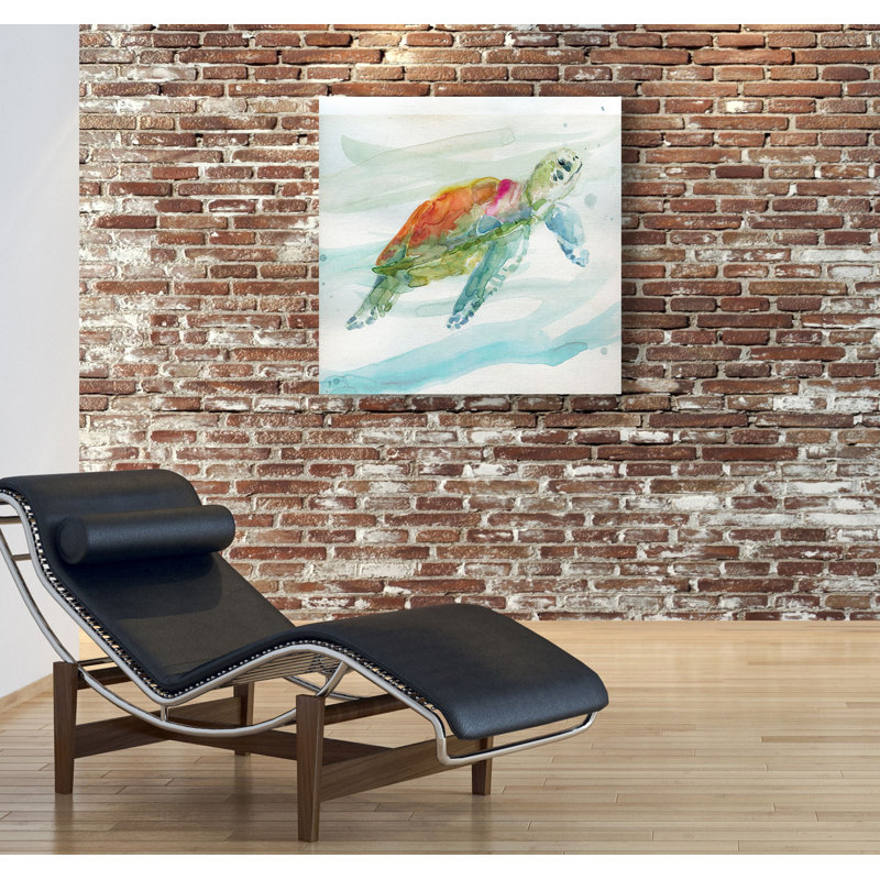 « turtle tropiques i », peinture, H 16 po x l 16 po x p 1,5 po, Toile tendue