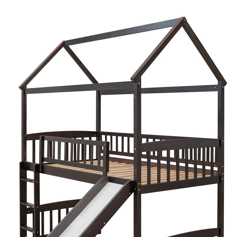 Lit mezzanine multifonctionnel avec glissade Ananyaa, combinant divertissement et fonctionnalité pour une chambre d'enfant de rêve