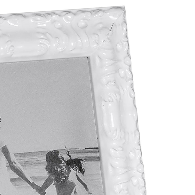 Wood Embossed Picture Frame, White, 5" x 7"
