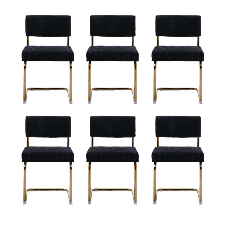 Chaise rembourrée Meikel, Noir