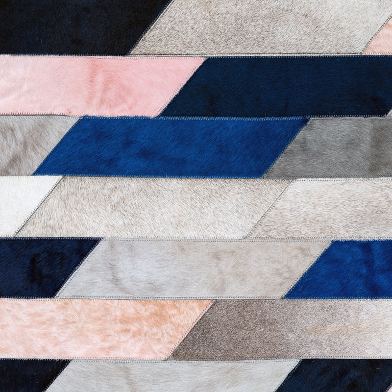 Astila Cowhide Geometric Indoor Rug, Runner 2'7" x 9'10"