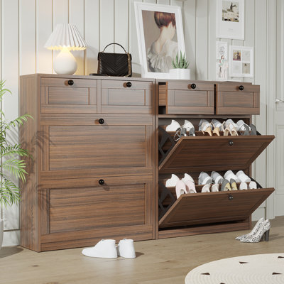 39.3" H 16-Pair Shoe Storage Cabinet