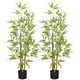 Faux Bamboo Tree in Cement Pot