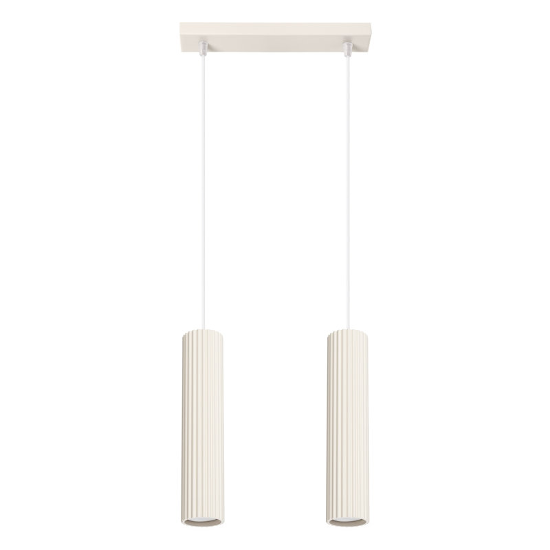 Bonina - Light Brushed Nickel Pendant, 13cm W x 14cm D, 2 Lights, Beige