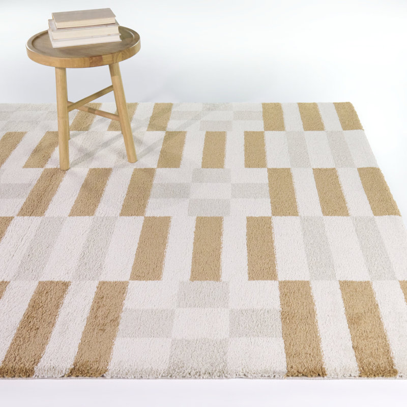 Bardeen Rust Modern Geometric Area Rug, Rectangle 7'10" x 10'