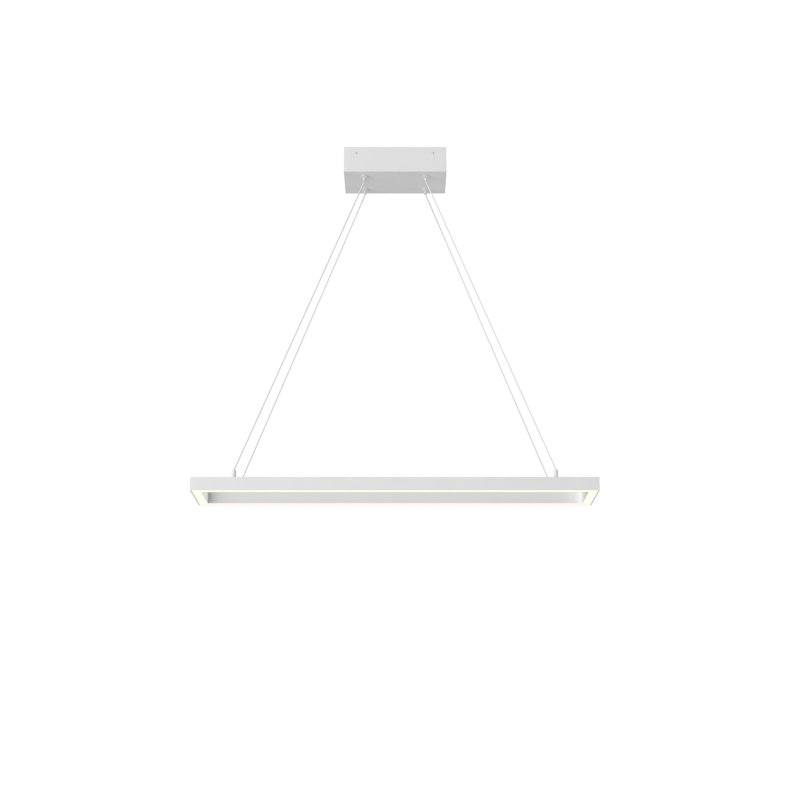 White Aluminum Dimmable LED Rectangle Chandelier