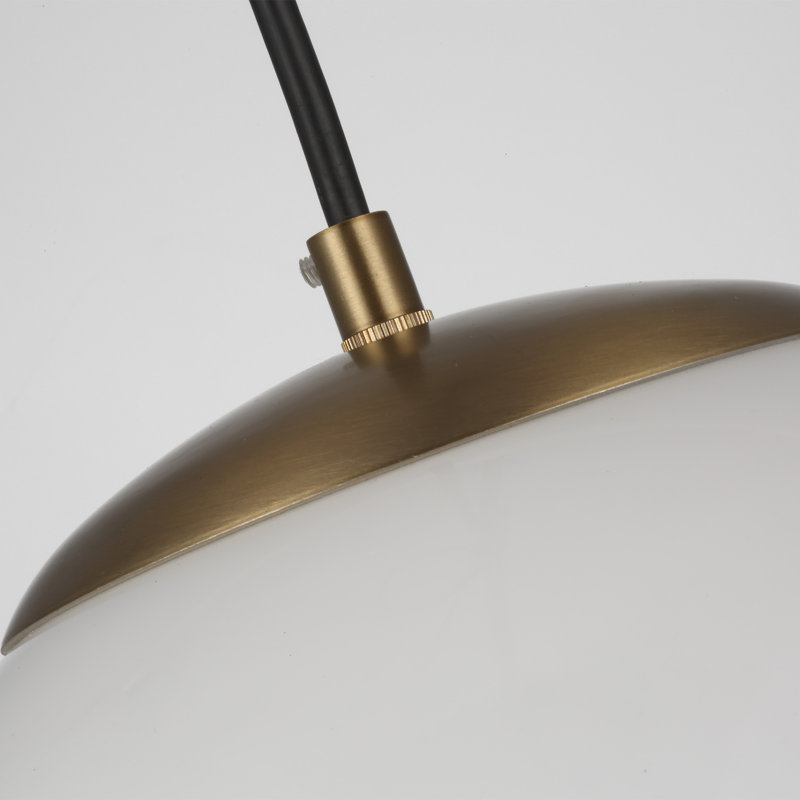 Leo - Hanging Globe 1 - Light LED Pendant, Satin Bronze, 8.5" H x 8" W x 8" D