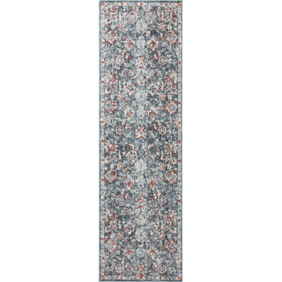 Tapis bleu / rouille Fiorillo