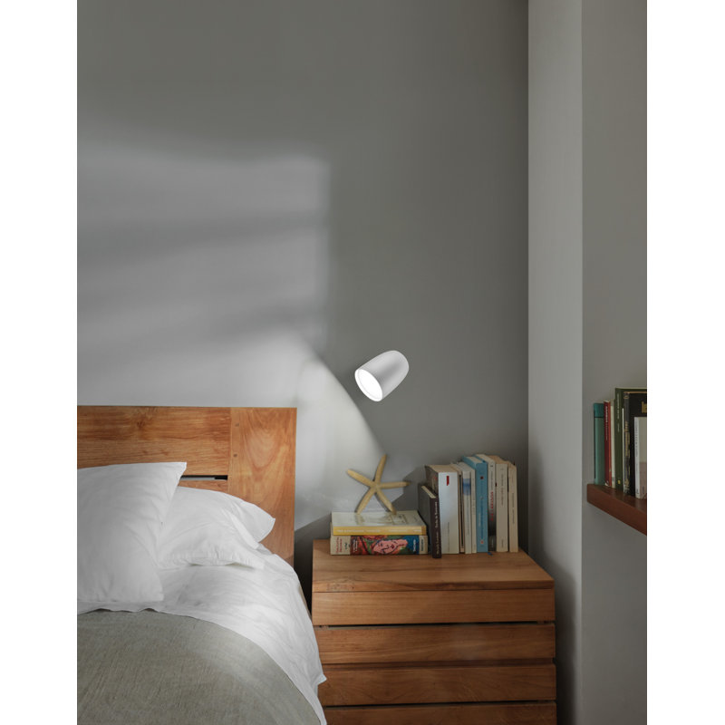 Applique murale articulée 1 lumière DEL Nut, Blanc texturé