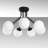 Elegant Black Chandelier, 25.6 in Diameter, Metal Body with Glass Cap | Non-Adjustable Height: 15.7 in | 7 x E14 Socket (Max 40W) | Perfect for Dining Room & Living Spaces, Stylish & Functional Lighting-1813862530
