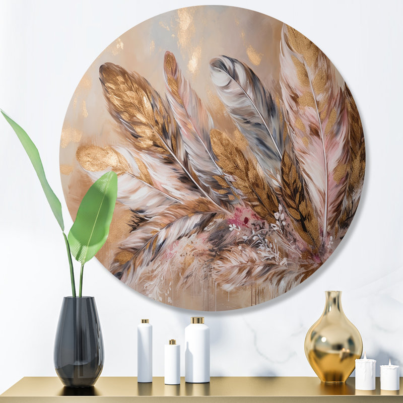 Plume d'or Boho Majesty, H 16 po x l 16 po x P 1 po