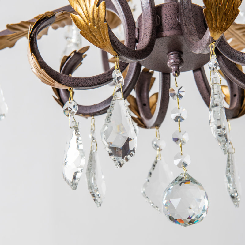 Lustre de style bougie Castela, H 34,2 po x l 27,5 po x P 27,5 po, 8 lumières