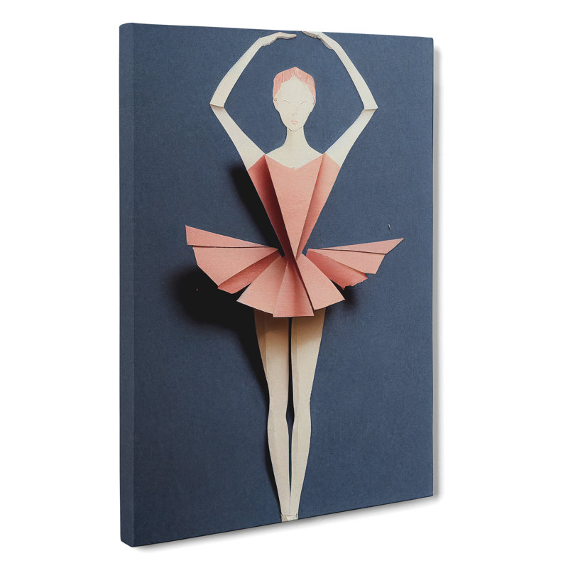 Paper Ballerina Dancer - Wall Art, Wrapped Canvas, No Matte, 50cm H x 35cm W x 3cm D