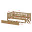 Structure de lit en bois avec barrière de sécurité et lit gigogne-129389341
