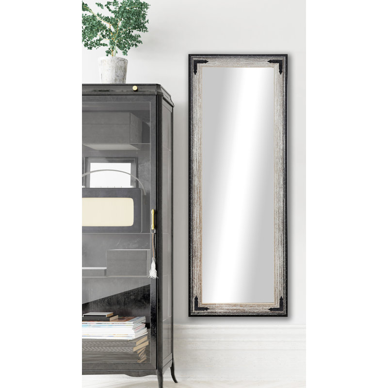 Grand miroir contemporain moderne & pleine longueur Kasota, H 63,5 po x l 25,5 po, Brun brossé