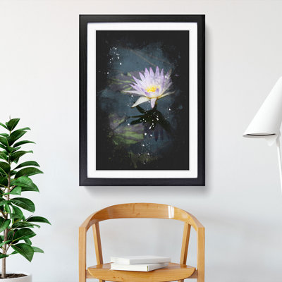 Pretty Water Lily - Single Picture Frame Print on Wood
