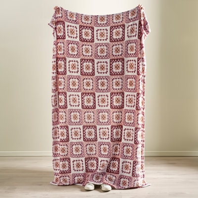 Crochet Print Cosy Blanket Throw