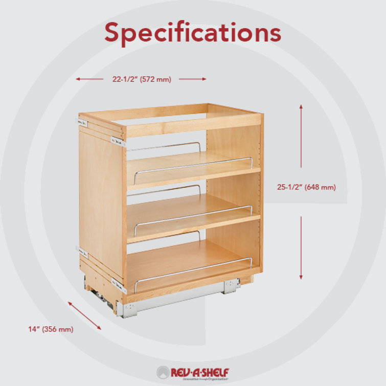 Pullout Cabinet Storage Drawer 25-1/16 Wide