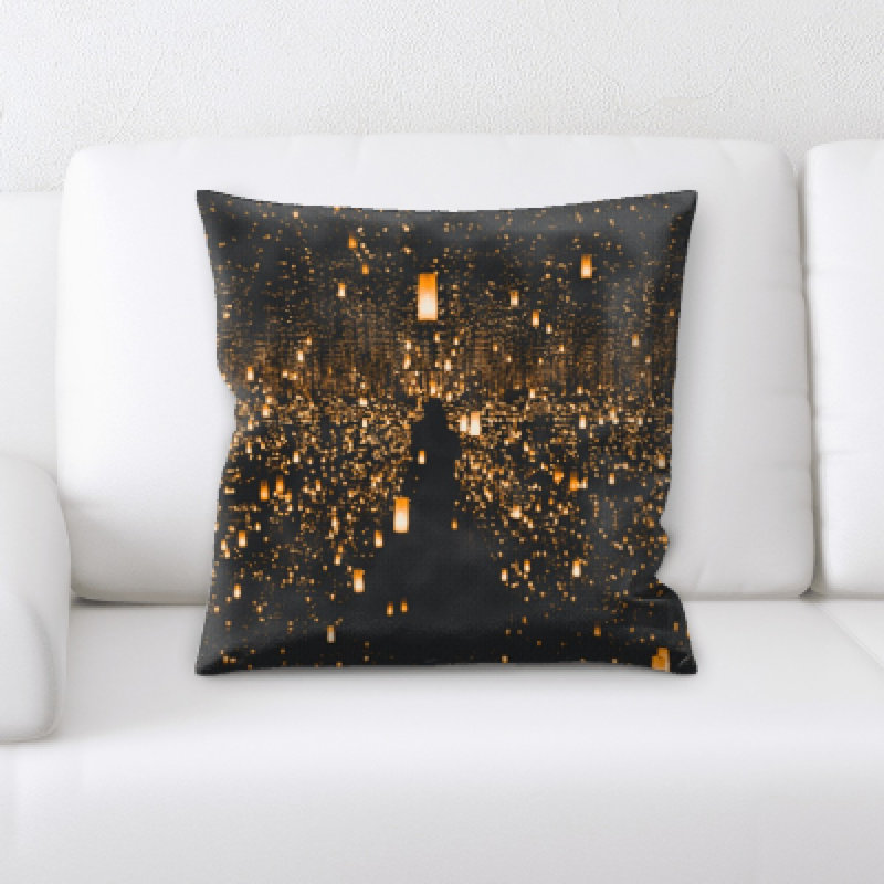 Illuminated Microsuede Reversible Throw Pillow